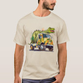 T-shirt Dinosaur mignon en Camo Camo Truck Jungle Safari C (Devant)