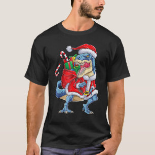 T-shirt Dinosaur Noël Père Noël rex garçons Hommes Noël