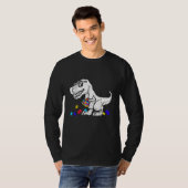 T-shirt Dinosaur Puzzle Pièce Coeur Sensibilisation sur l' (Devant entier)