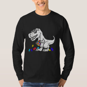 T-shirt Dinosaur Puzzle Pièce Coeur Sensibilisation sur l'