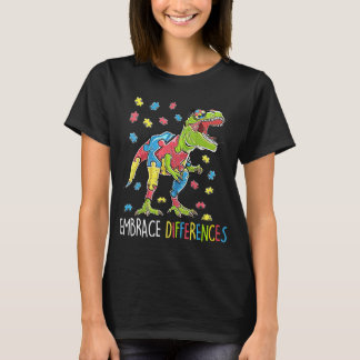 T-shirt Dinosaur Puzzle Sensibilisation sur l'autisme Embr