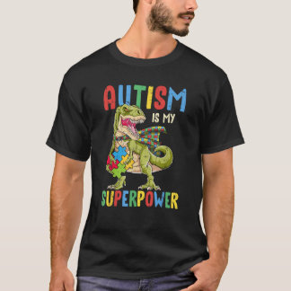 T-shirt Dinosaur Rex Autisme Est Mon Adjudant Autisme Supe