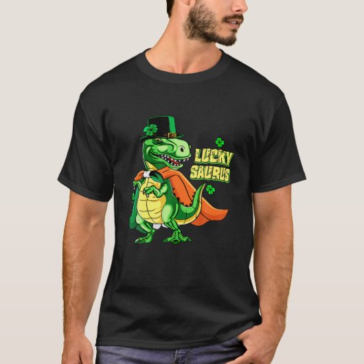 T-shirt Dinosaur Rex Jour de la Saint Patrick irlandais Ca (Devant)