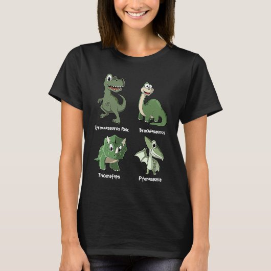 T-shirt Dinosaur Rex Pterosauria Triceratops Brachiosaurus (Devant)