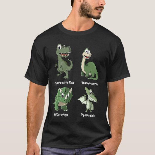 T-shirt Dinosaur Rex Pterosauria Triceratops Brachiosaurus (Devant)
