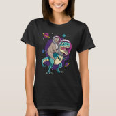 T-shirt Dinosaur Rex Space Planets Sparkles (Devant)