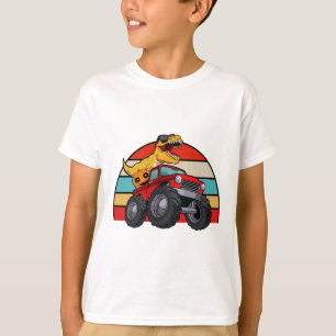 T-shirt Dinosaur Riding Monster Truck Lazy Halloween Costu