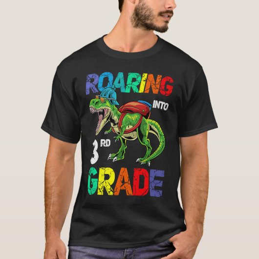 T-shirt Dinosaur Roaring into 2nd Grade Back To School Sec (Devant)