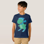 T-shirt Dinosaur Skier Ski Sports d'hiver (Devant entier)