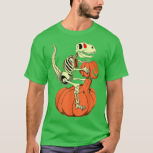 T-shirt Dinosaur T re Skeleton équitation un Pu Halloween
