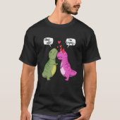 T-shirt Dinosaur T Rex Couple Me Hug Me Funny Valentines D (Devant)