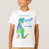 T-shirt Dinosaur T-Rex Personnalisé Garçons Anniversaire F (Devant)