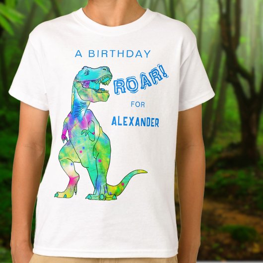 T-shirt Dinosaur T-Rex Personnalisé Garçons Anniversaire F
