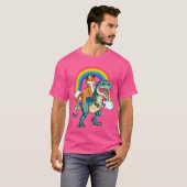 T-shirt Dinosaur T Rex Rainbow Cloud Éclats Fox (Devant entier)