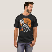 T-shirt Dinosaur T rex Skeleton Halloween Pumpkin Boys Kid (Devant entier)