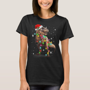 T-shirt Dinosaur T Rex Tree Chandail de Noël Xmas Pet Din