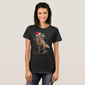 T-shirt Dinosaur T Rex Tree Chandail de Noël Xmas Pet Din (Devant entier)
