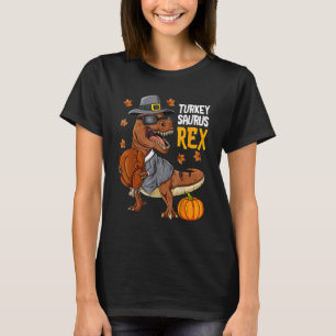T-shirt Dinosaur Thanksgiving Boys Turkey Saurus T rex Pil