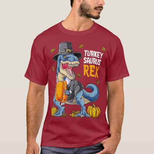 T-shirt Dinosaur Thanksgiving Boys Turquie Saurus T re (Devant)