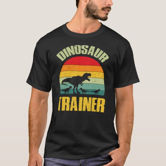 T-shirt Dinosaur Trainer Halloween Costume Retro Sunset Di (Devant)