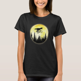 T-shirt Dinosaur Trex Dans L'Espace Vélo D'Équitation Sur