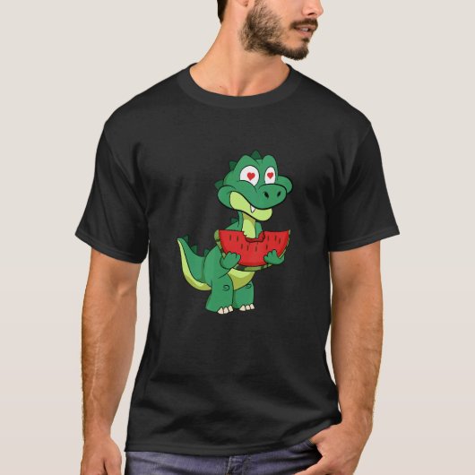 T-shirt Dinosaur Tropical Summer Fruit Boy Dino Melon Wate (Devant)