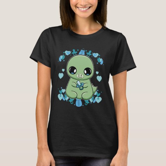 T-shirt Dinosaur Tyrannosaurus With Soother (Devant)