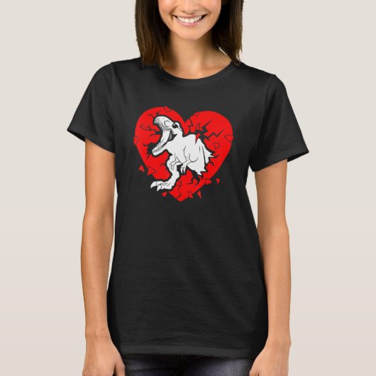 T-shirt Dinosaur Valentines School Kids Happy Valentine's (Devant)