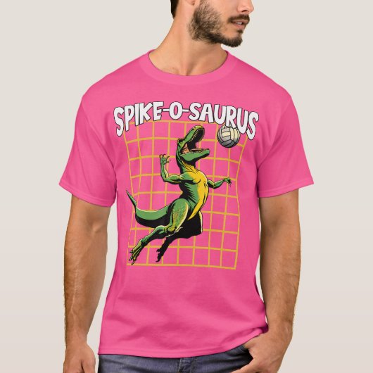 T-shirt Dinosaur Volleyball Jeu Spikeosaurus Volle (Devant)