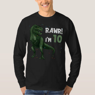 T-shirt Dinosaure 10e Anniversaire Reptile Animal Graphiqu