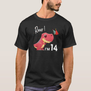 T-shirt Dinosaure 14e Anniversaire Reptile Animal Graphiqu