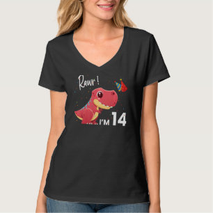 T-shirt Dinosaure 14e Anniversaire Reptile Animal Graphiqu