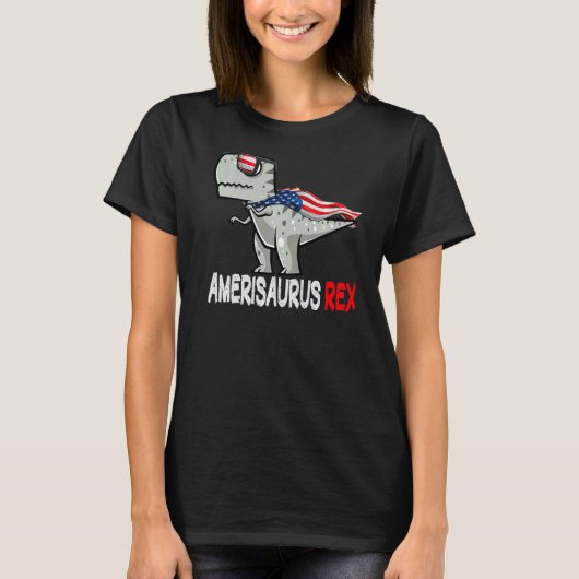 T-shirt Dinosaure 4 juillet Enfants Rex American Amerisaur (Devant)