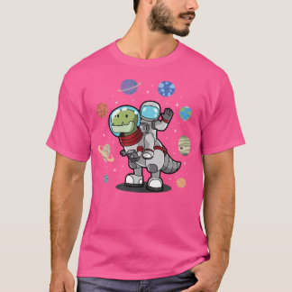 T-shirt Dinosaure Astronaut Planètes Espace Dino Espace