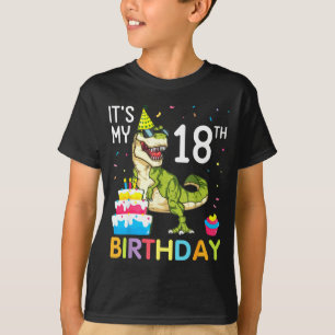 T-shirt Dinosaure avec gâteau 18e anniversaire joyeux 18 a
