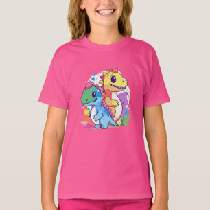 T-shirt Dinosaure Bébé de couleur mignonne Design