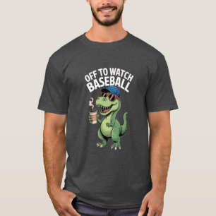 T-shirt Dinosaure Buvant du Café Partant Regarder
