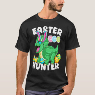 T-shirt Dinosaure Chasseur d'oeufs de Pâques Tricératops B