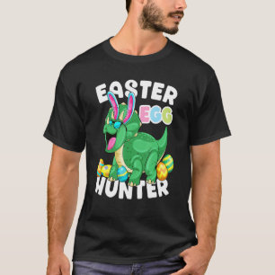 T-shirt Dinosaure Chasseur d'oeufs de Pâques Tricératops B