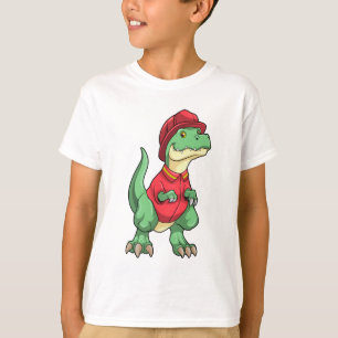 T-shirt Dinosaure comme pompier avec casque d'incendie