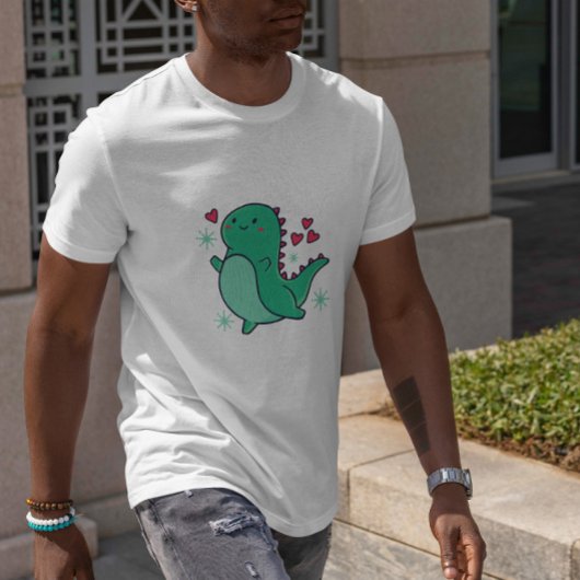 T-shirt Dinosaure Cute Avec Coeurs