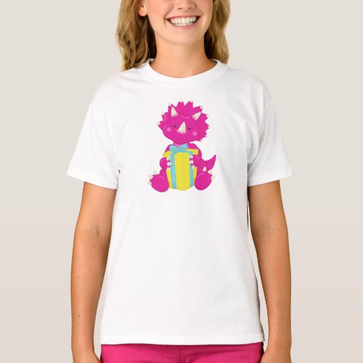 T-shirt Dinosaure d'anniversaire, Dinosaure rose, Dinosaur (Devant)