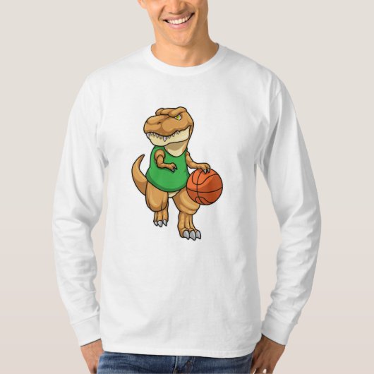 T-shirt Dinosaure dans Sports avec basket-ball (Devant)