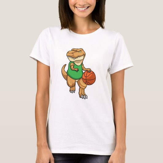 T-shirt Dinosaure dans Sports avec basket-ball (Devant)