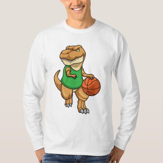 T-shirt Dinosaure dans Sports avec basket-ball (Devant)