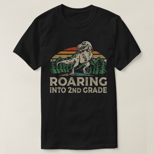 T-shirt Dinosaure de 2e année T Rex Retour à l'école (Design devant)