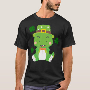 T-shirt Dinosaure de bébé vert c St Patrick le jour chance
