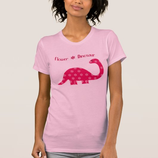 T-shirt Dinosaure de fleur - rose (Devant)