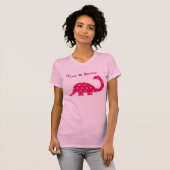 T-shirt Dinosaure de fleur - rose (Devant entier)