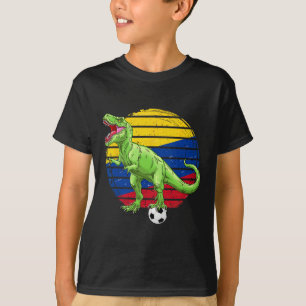 T-shirt Dinosaure de foot Trex Drapeau Colombie Garçons Fi